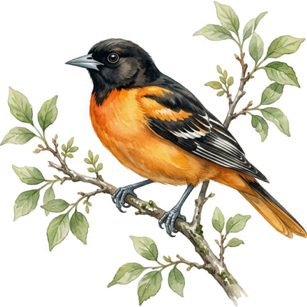 orange and black bird quilt sqaure