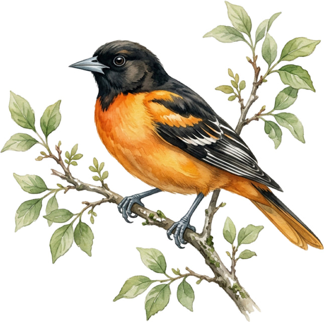 orange and black bird quilt sqaure