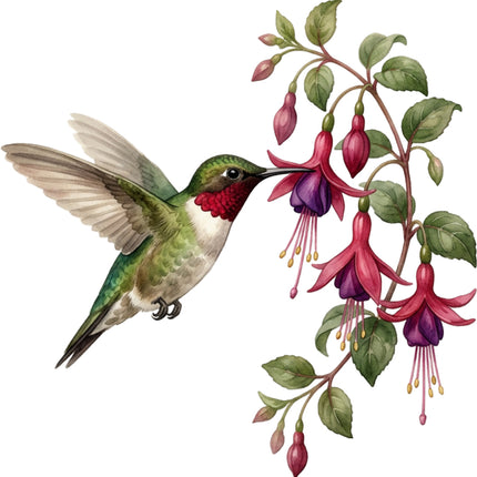 hummingbird fabric panel