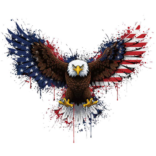 Eagle with American flag design on wings fabric panel