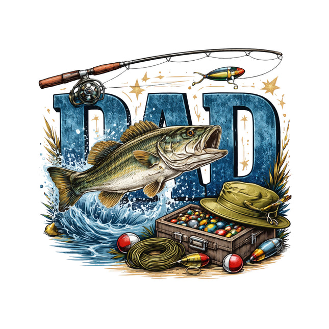 fishing dad fabric panel