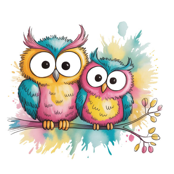 colorful owl quilt block