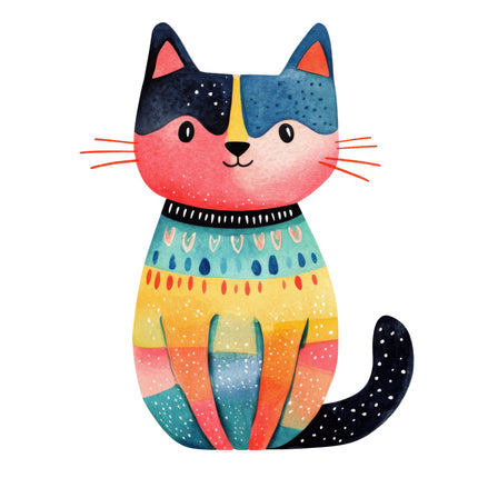 Cat 100% Cotton Fabric Panel Block AN2200