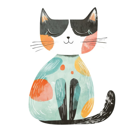 scandinavian cat quilt block