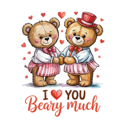 love you fabric panel with bears