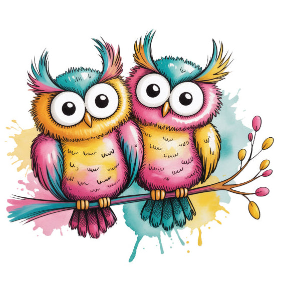 colorful owl quilt block