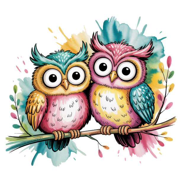 colorful owl quilt block