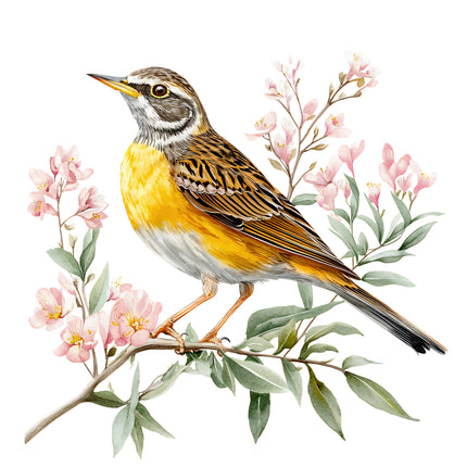 meadowlark bird quilt block