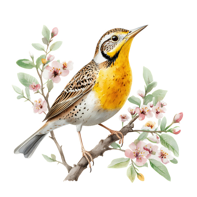 meadowlark bird quilt block
