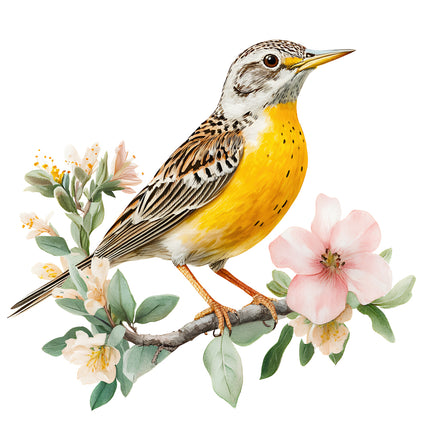 meadowlark bird quilt block