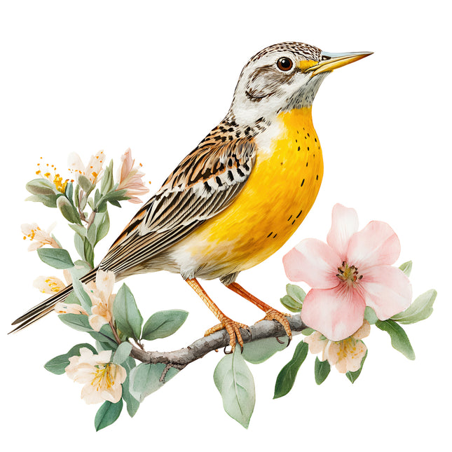 meadowlark bird quilt block