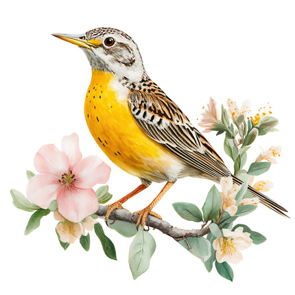 meadowlark bird quilt block