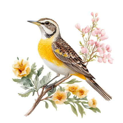 meadowlark bird quilt square