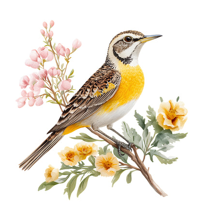 meadowlark bird quilt block