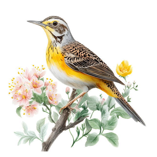 meadowlark bird quilt square