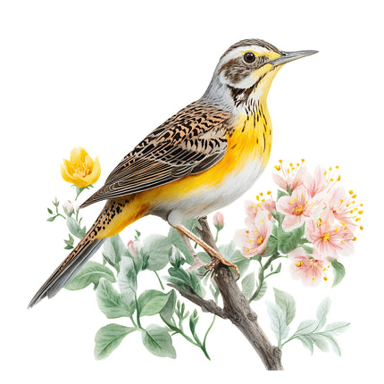 meadowlark bird quilt block