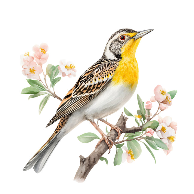 meadowlark bird quilt square