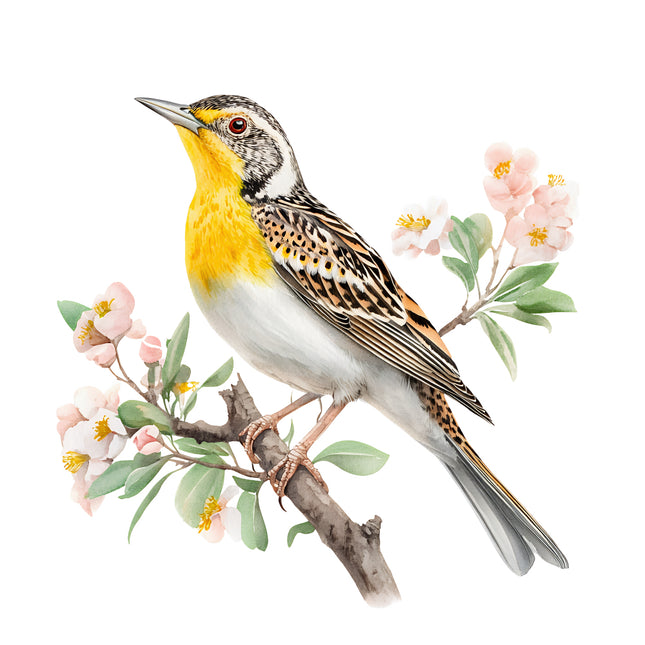 meadowlark bird quilt square