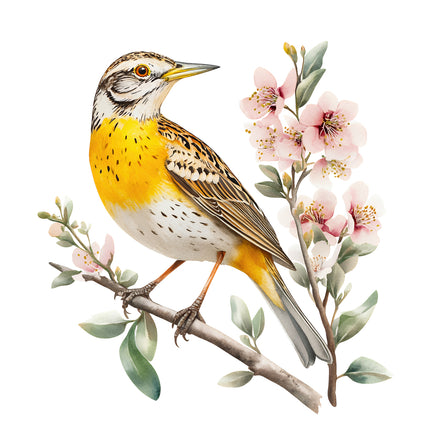meadowlark bird quilt square