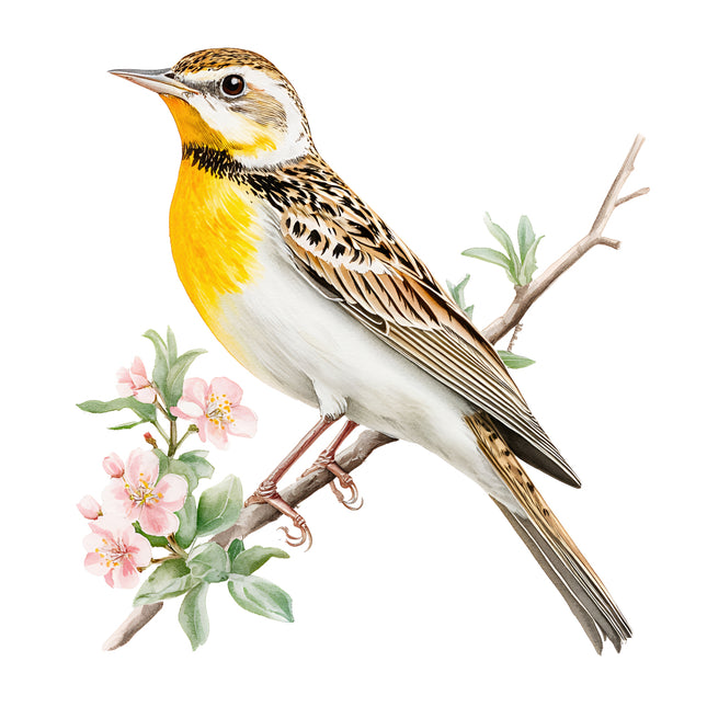 meadowlark bird quilt square