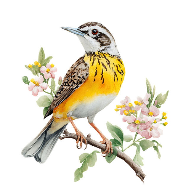meadowlark bird quilt square