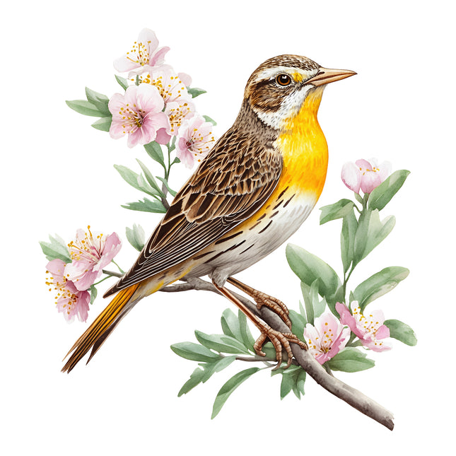 meadowlark bird quilt square