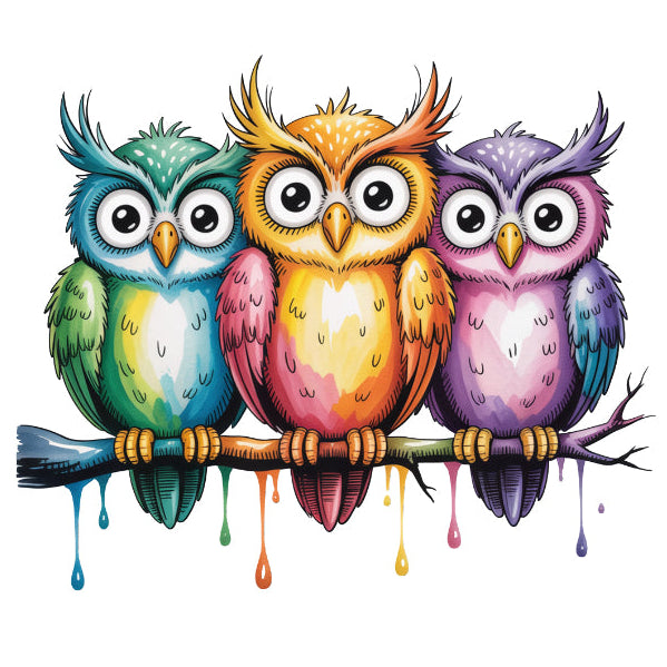 colorful owl quilt block