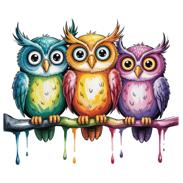colorful owl quilt block