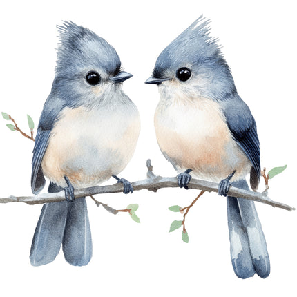 tufted titmouse birds quilt square