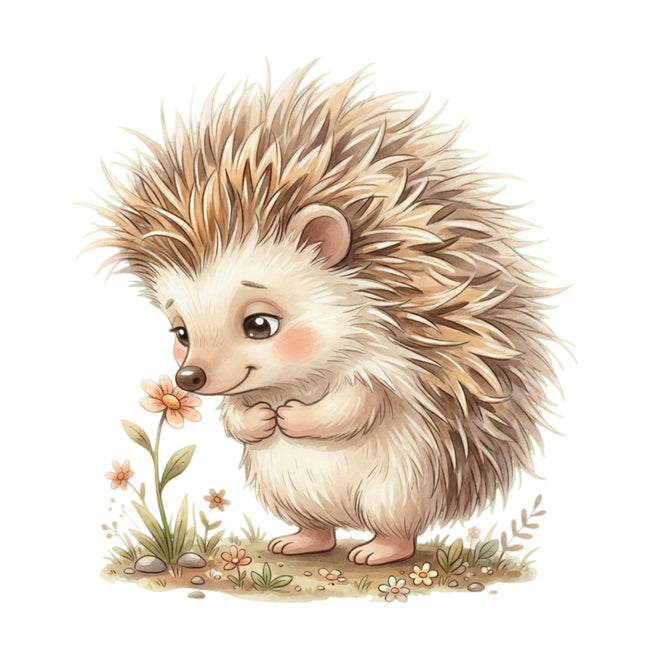 Hedgehog 100% Cotton Fabric Panel Block Quilt Square FLIP-AN2509