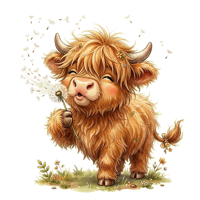 baby highland cow quilt square