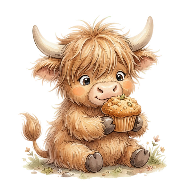 highland cow quilt block