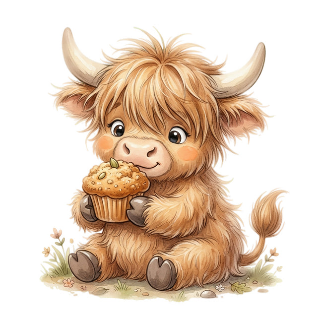 baby highland cow quilt square