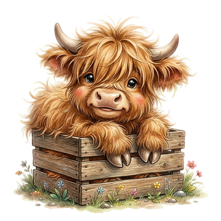 baby highland cow quilt square