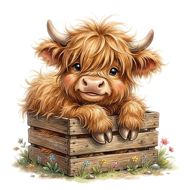 baby highland cow quilt square