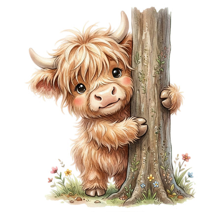 highland cow quilt square