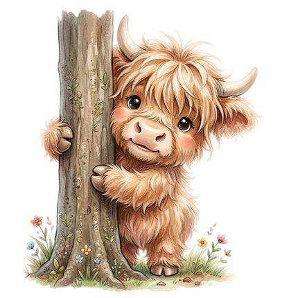 highland cow quilt square