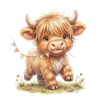 highland cow quilt square