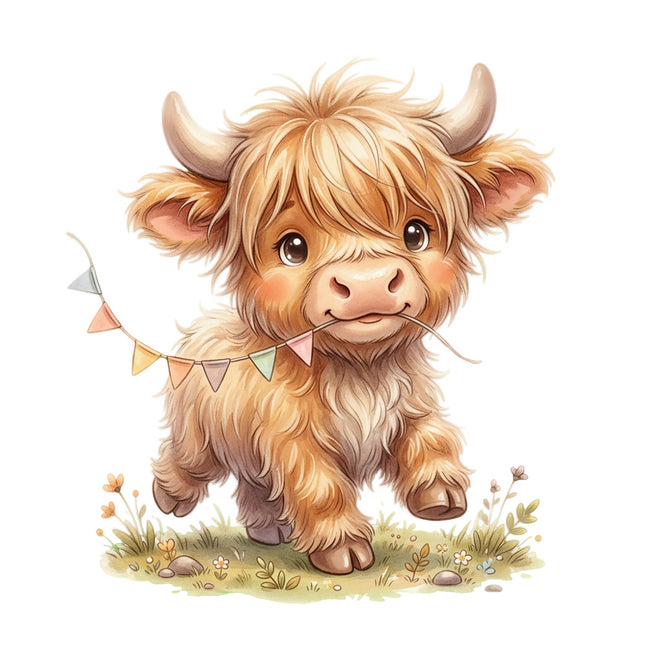highland cow quilt square