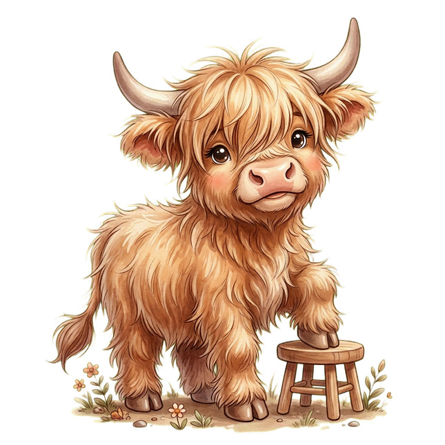 highland cow quilt block