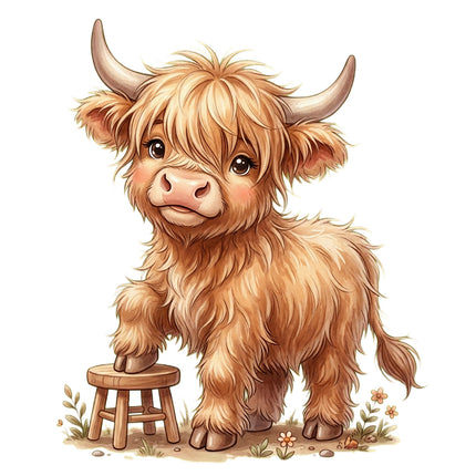 highland cow quilt square