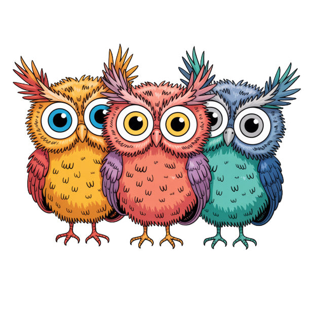 colorful owl quilt square