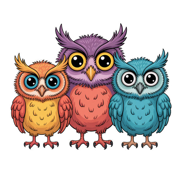 colorful owl quilt square