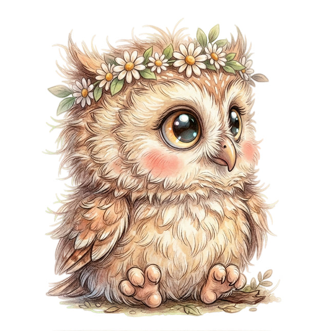 Owl 100% Cotton Fabric Panel Block Quilt Square AN3009