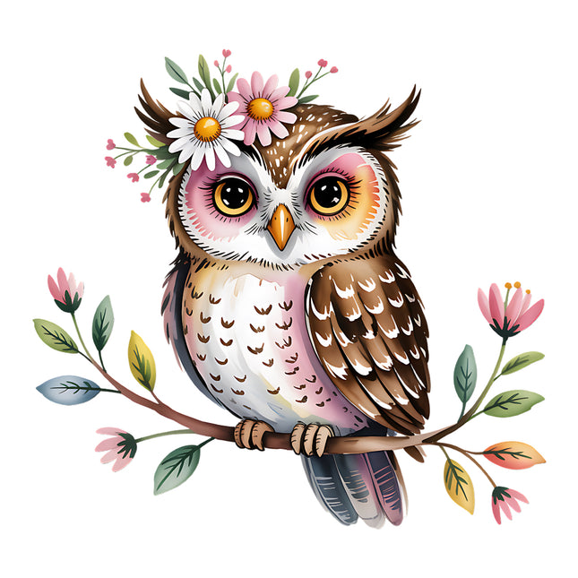 boho owl quilt square