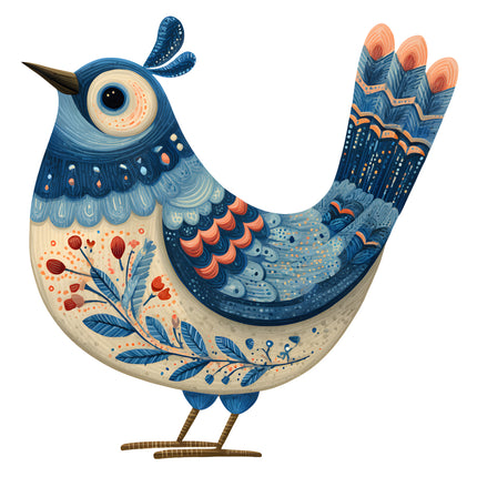 blue bird quilt square