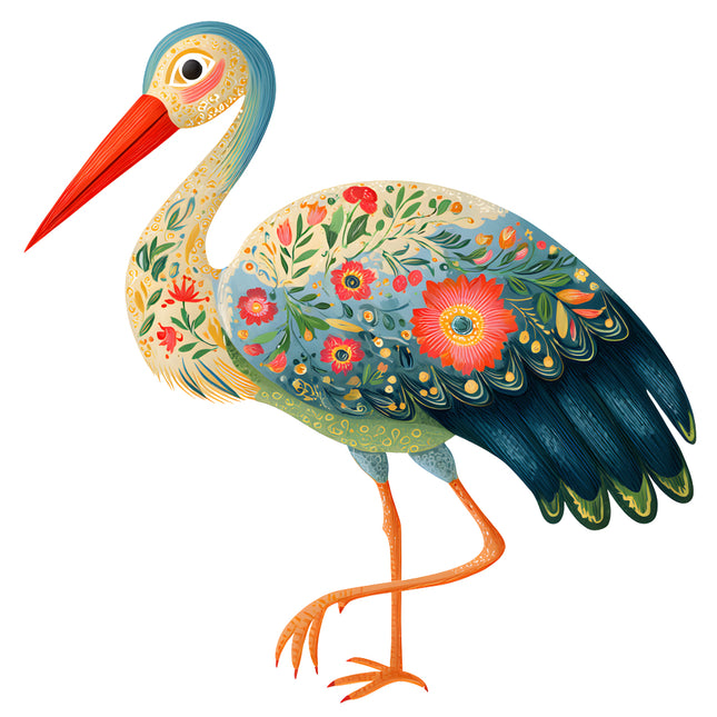 folk bird quilt block