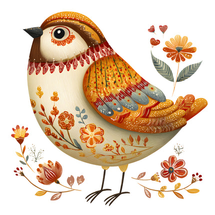 bird fabric panel square