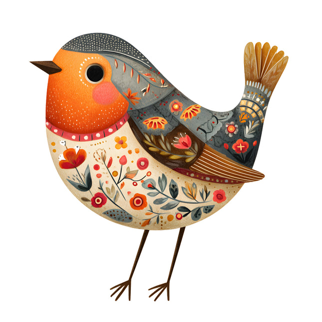 folk robin quilt square