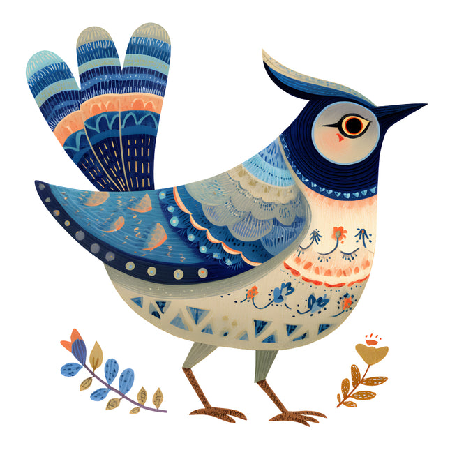 folk bird quilt square